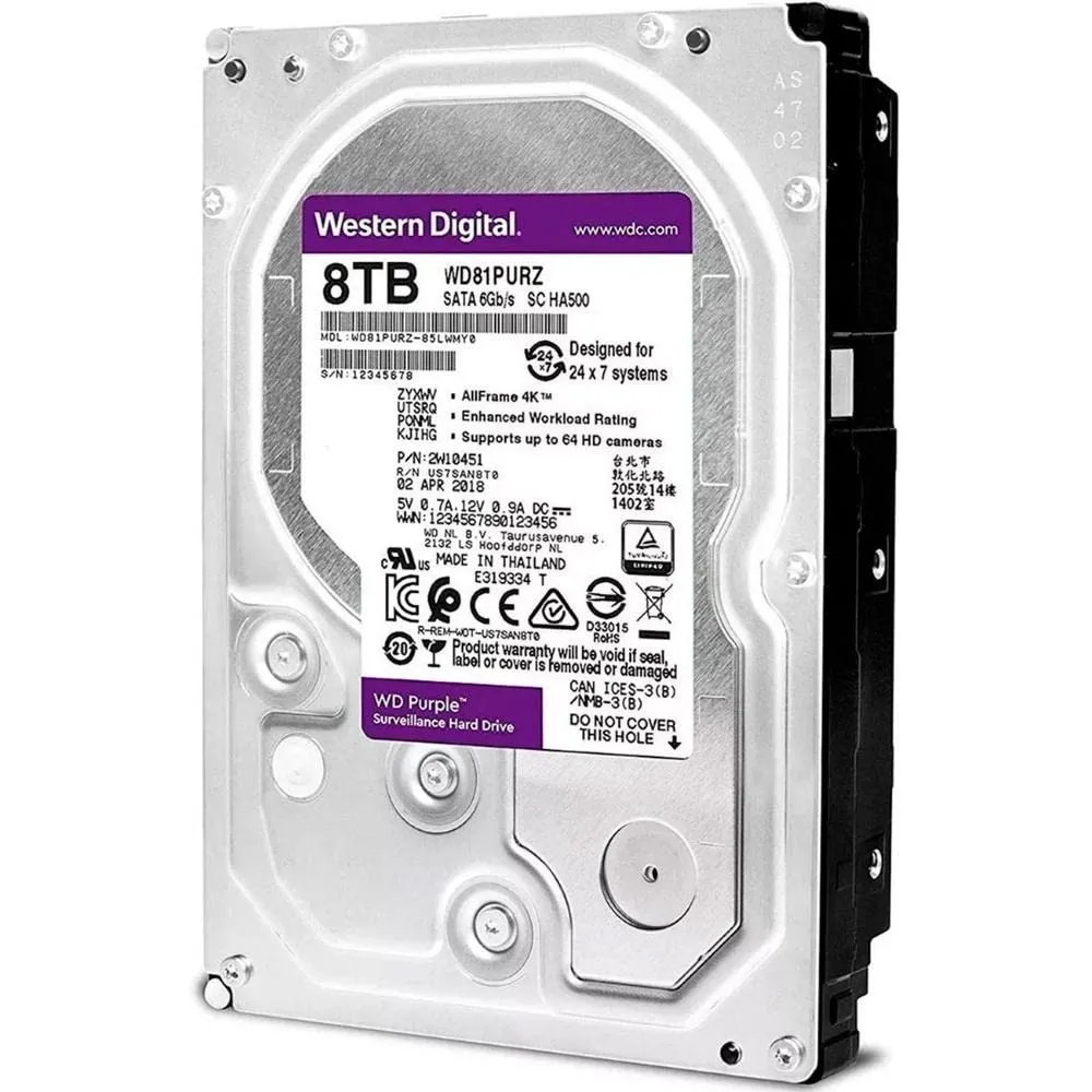 WD Surveillance Hard Disk 8TB PURPLE PRO SATA 3.5 Inch view 2